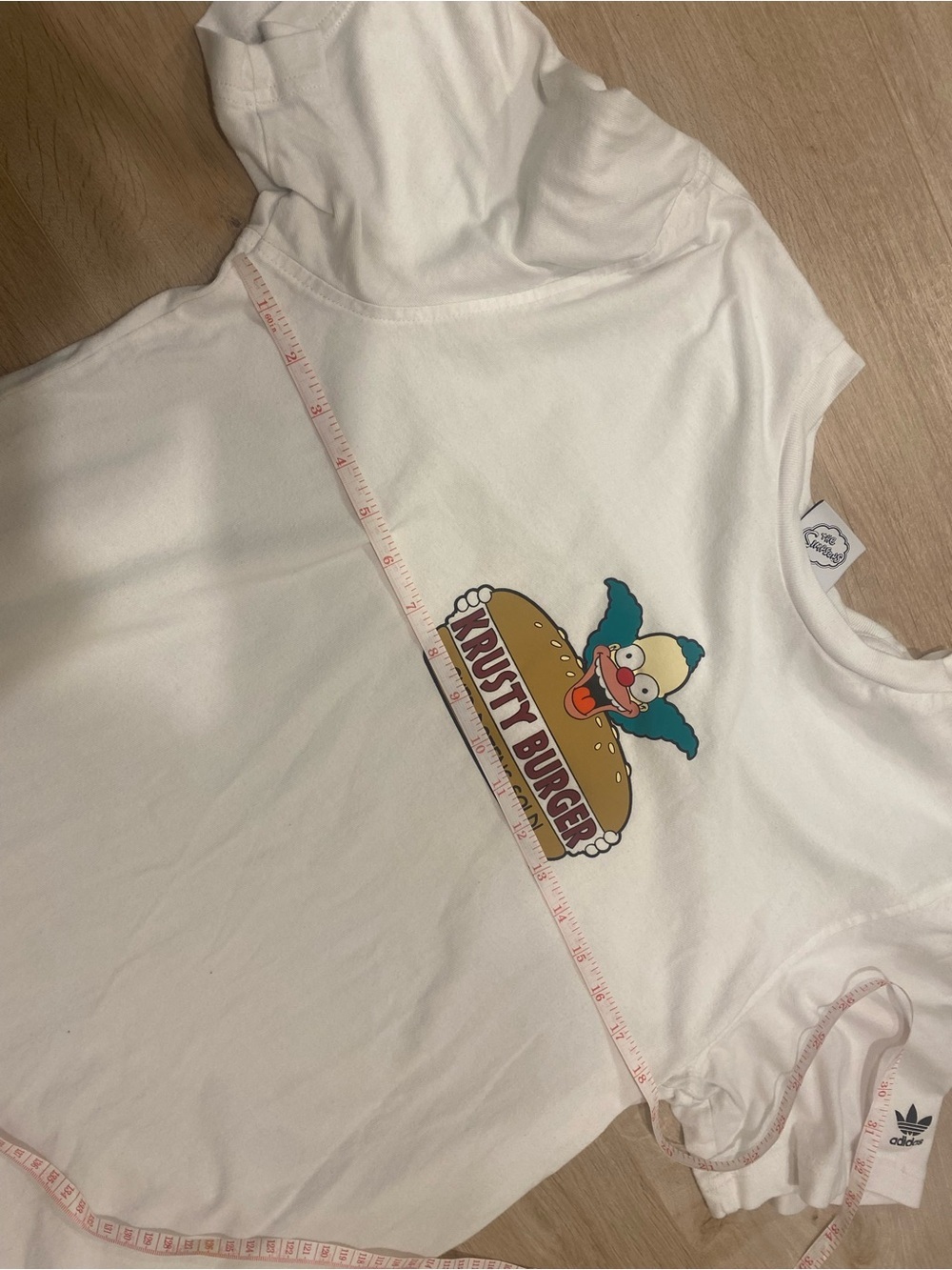 Adidas White Krusty Burger Graphic Short Sleeve Tee - Picture 7 of 7